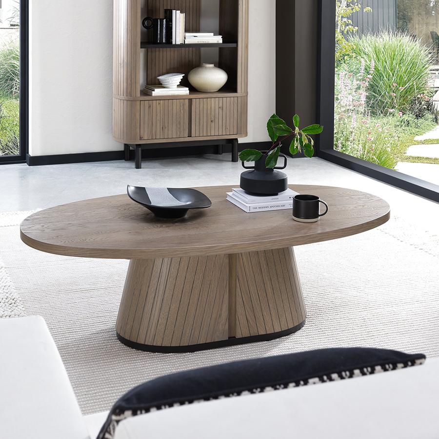 Montreux Grey Oak Oval Coffee Table
